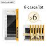 Mix Eyelash Extension 6 Cases Lot Mix 7-15mm Individual Eyelashes 16 Lines Super Soft Natural