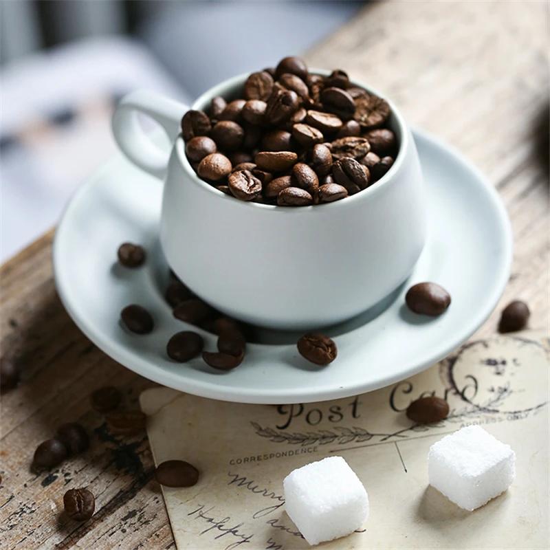 Керамические итальянские кофейные чашки и тарелки, маленькие креативные чайные чашки, кофейная кружка, набор чайных чашек, скандинавская простая кофейная чашка для кемпинга