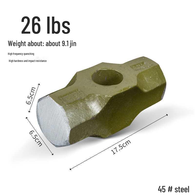 Сверхпрочный большой кувалда: Взрывозащищенный стальной молоток каменщика, восьмигранный, с ручкой, для колки камня и стен.