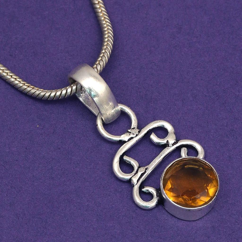 Citrine Set Jewelry Women Pendant Earring Gemstone Earrings Gems Green