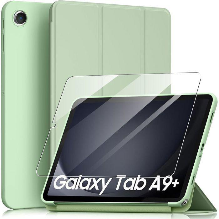 Coque + Verre Trempé - E.F.Connection - pour Samsung Galaxy Tab A9 Plus - avec Fonction Support - Vert