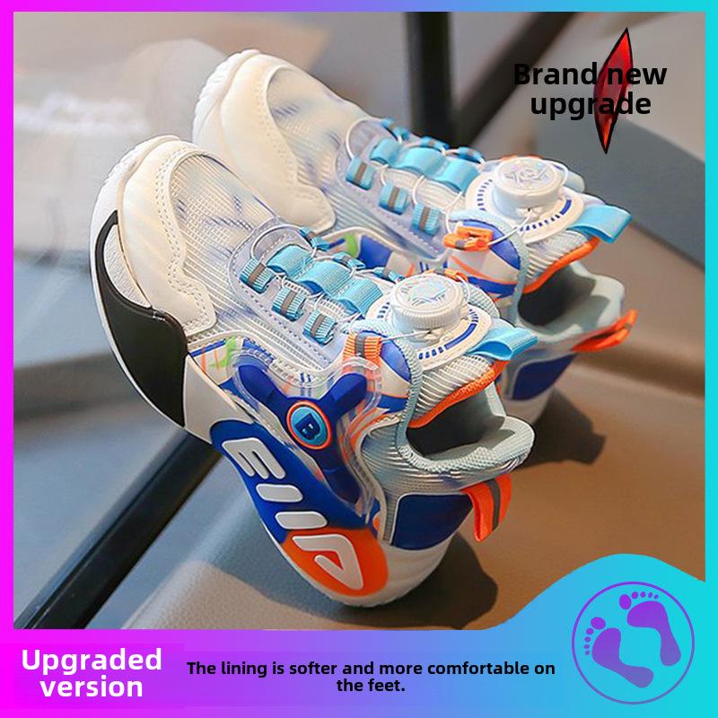 Spring/Autumn 2025 Kids' Sports Shoes: Breathable Mesh with Rotating Buckle for Girls & Boys