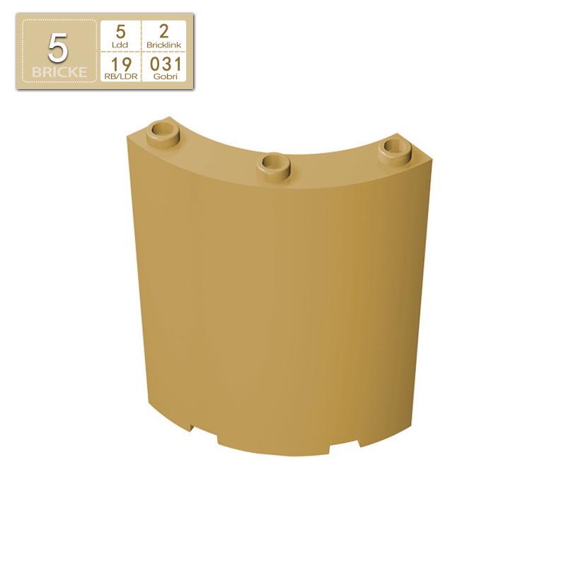 BRICKE Guest Brick Building Blocks: 4x4x6 Curved Wall Panel, Compatible with Lego 30562/46361 Small Particle Blocks