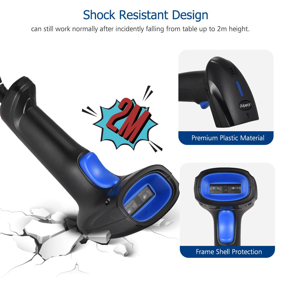 Сканер штрих-кода Aibecy USB Автоматический считыватель штрих-кодов 1D Портативный POS