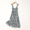Foreign Trade Export Fresh and Elegant Print Cotton Silk Print Dress Artificial Cotton Vest Skirt Mid-Length Suspender Skirt