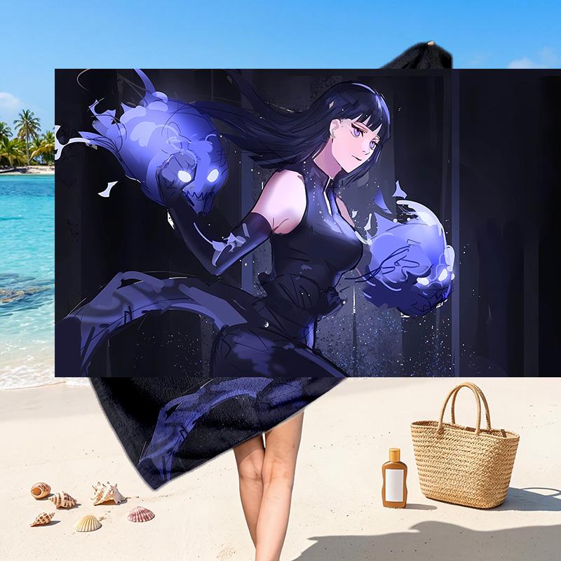Hinata Hyuga Printed Swim Towel, Portable Water Absorbent Towel for Beach Camping Daily Bathroom Use