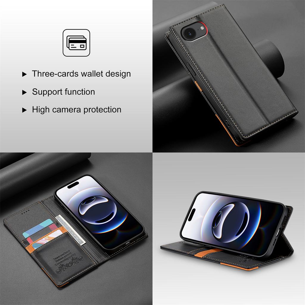 For iPhone 7/8/SE/X/XS/XR/11/12/13/14/15/16/17 All series.Wallet Phone Case Multifunctional Stand RFID Protection Fashion Faux Leather