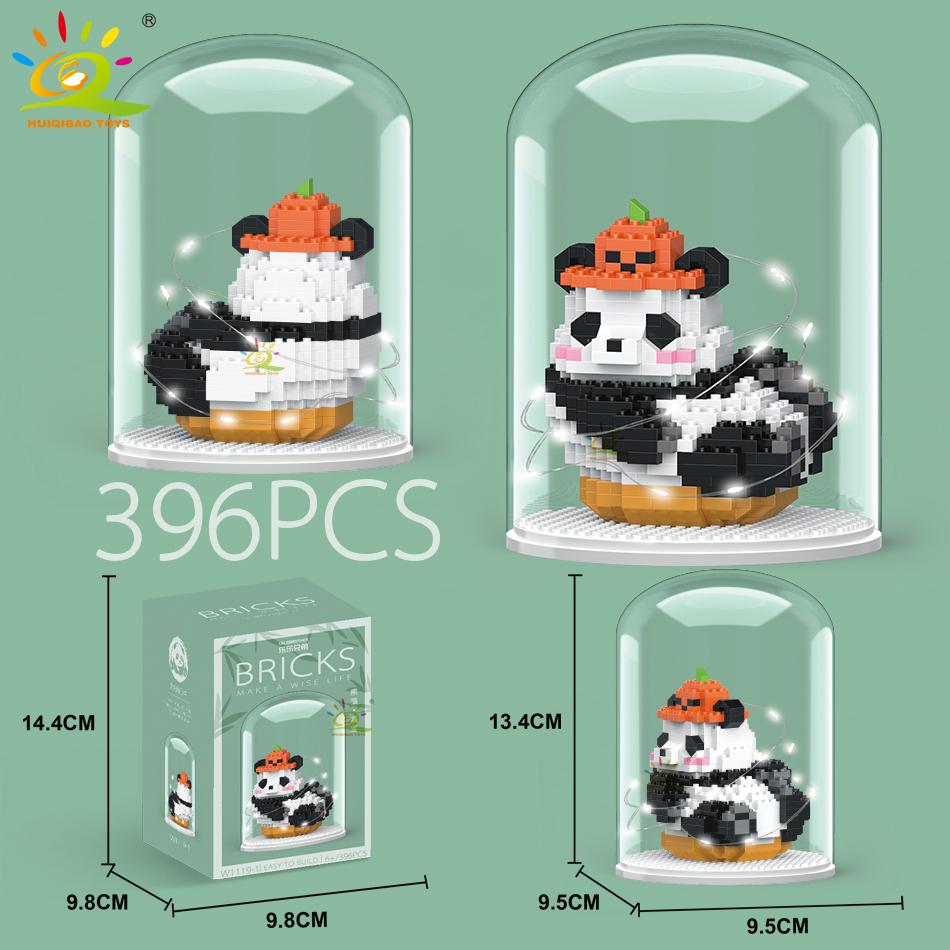 Non-Toxic Mini Cute Panda Micro Building Blocks 3D Diamond Model Animals Bricks Diy City Construction Toys For Children Kids Gift