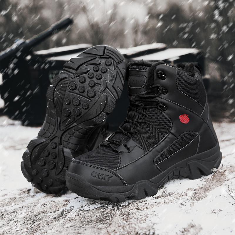 Мужские зимние бархатные высокие армейские ботинки – теплые зимние ботинки с шерстяной подкладкой для использования на открытом воздухе и в тактических целях