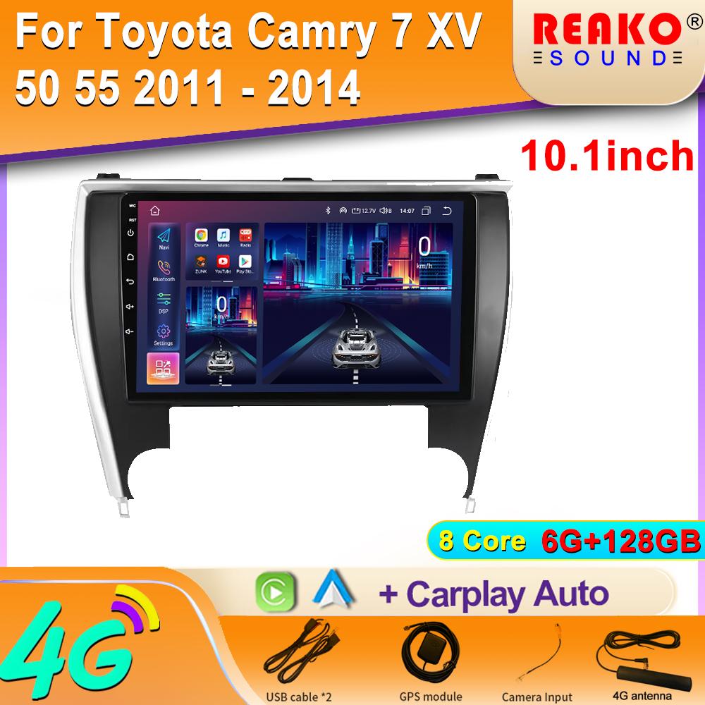 Для Toyota Camry 7 XV 50 55 2011 - 2014 Android Car Radio Multimedia Navigation 4G GPS CarPlay Wireless Stereo 2 Din Screen