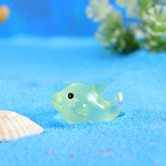 10шт дельфин орнамент дисплей сад светящаяся смола мох микроландшафт поставки