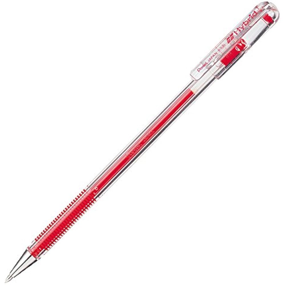 Гелевая шариковая ручка Pentel Hybrid 0,5 мм, красные чернила K105-GB