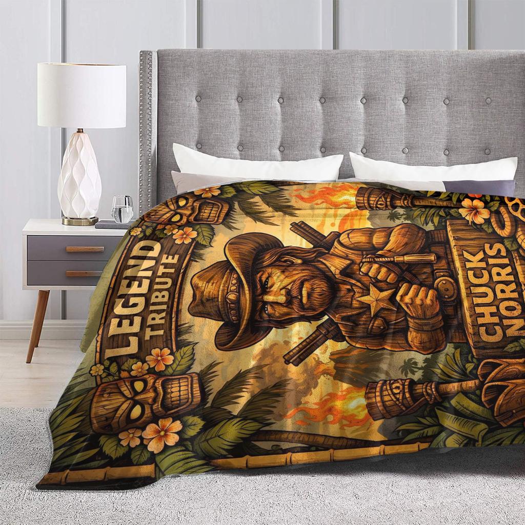 Chuck Norris Warm Blanket Camping Plush Throw Blanket Pattern Couch Chair Flannel Bedspread Sofa Bed Cover