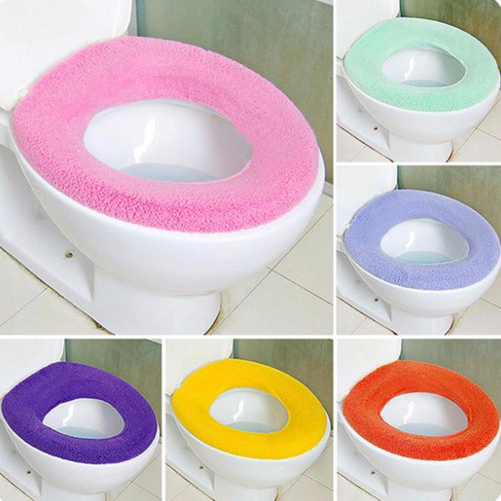 1Pc Soft Washable Toilet Seat Pad Lid Top Cover Closestool Bathroom Warmer