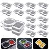 Double Compartment Condiment Container with Lids Disposable Sauce Box Leak-proof Dressing Holder for Sauces Snacks Salad