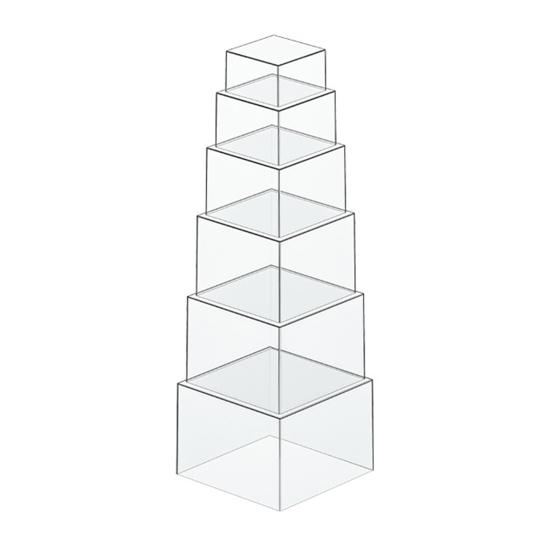 6 шт. Подставки для шведского стола, подставки для демонстрации еды, многоцелевая штабелируемая подставка для дисплея, кубическая коробка, вложенные подставки с полыми основаниями