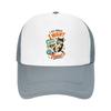 Playful Retro Cat Humor Badge Mesh Baseball Cap Casual Hat Outdoor  For Womens Unisex FeUnisex