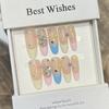 Fresh Little Wear Armor Handmade Nude Color Rainbow Candy Manicure French Flash Diamond Removable Nail Piece