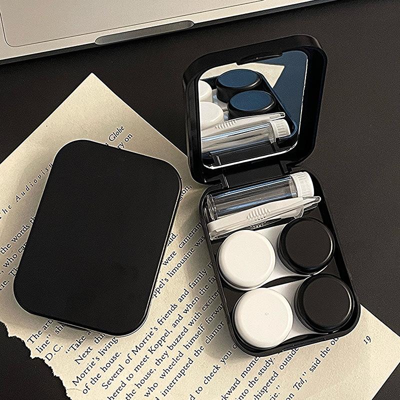 Mirror Eyewear Organizer Moisture Resistant Travel Contact Lens Box Portable Lens Storage Case Heart-Shaped For Ravel Instagram
