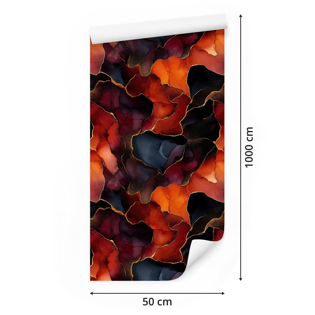 Ink Wallpaper Black and Red for Living Room and Bedroom 50x1000