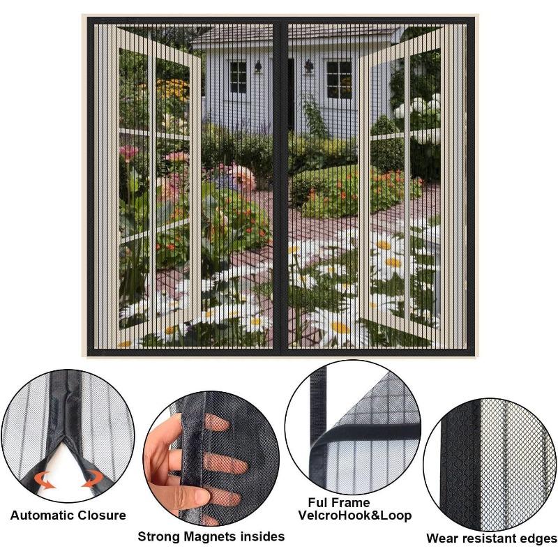 Магнитный экран для двери, сетчатый экран, магниты, занавеска, полосатая магнитная противомоскитная сетка, оконная магнитная присоска