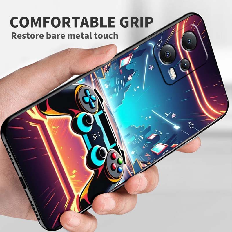 Креативный чехол для телефона в виде игрового контроллера Для Xiaomi Redmi Note 15 14 13 12 12S 11E 11 11S Pro Plus 4G 5G Черный Мягкий ТПУ