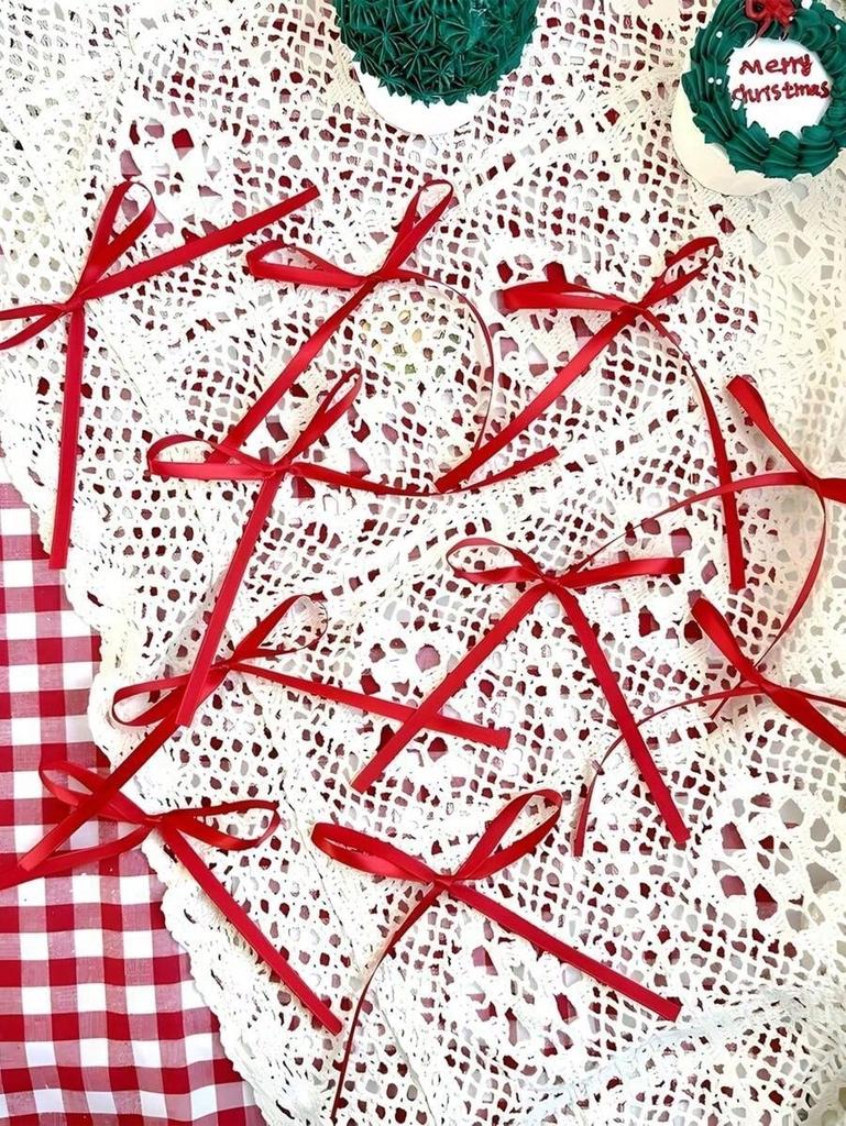Красные Бантики Декор для Торта, DIY Декорации для Торта в Виде Бантов, Декор для Дня Рождения, Декор для Торта на Годовщину, Праздничный Подарок