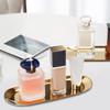 Stainless Steel Towel/ Dish Plate, Tea/ Fruit Storage Trays Cosmetics Jewelry Organizer, Gold, Oval