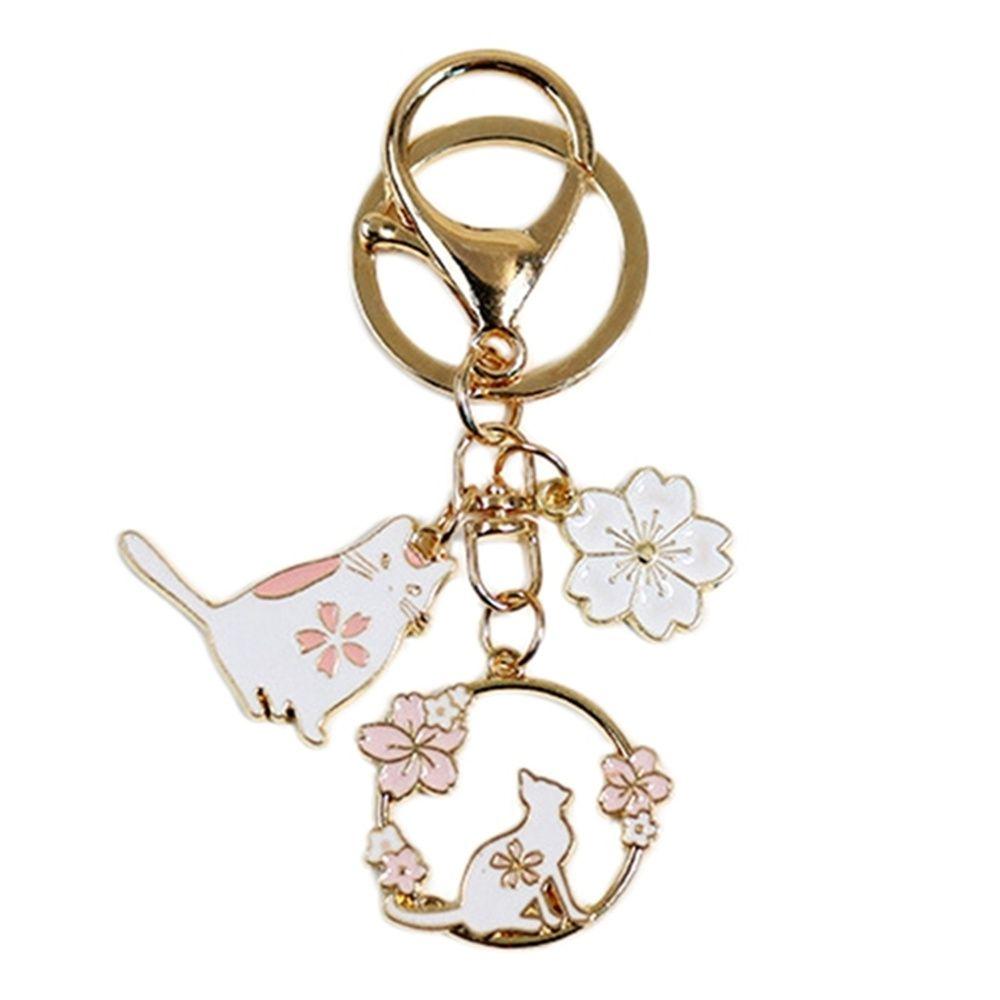 Pendant Key Accessories Interior Accessories Bag Pendants Rabbit Cat Keychain Key Rings Pink Sakura