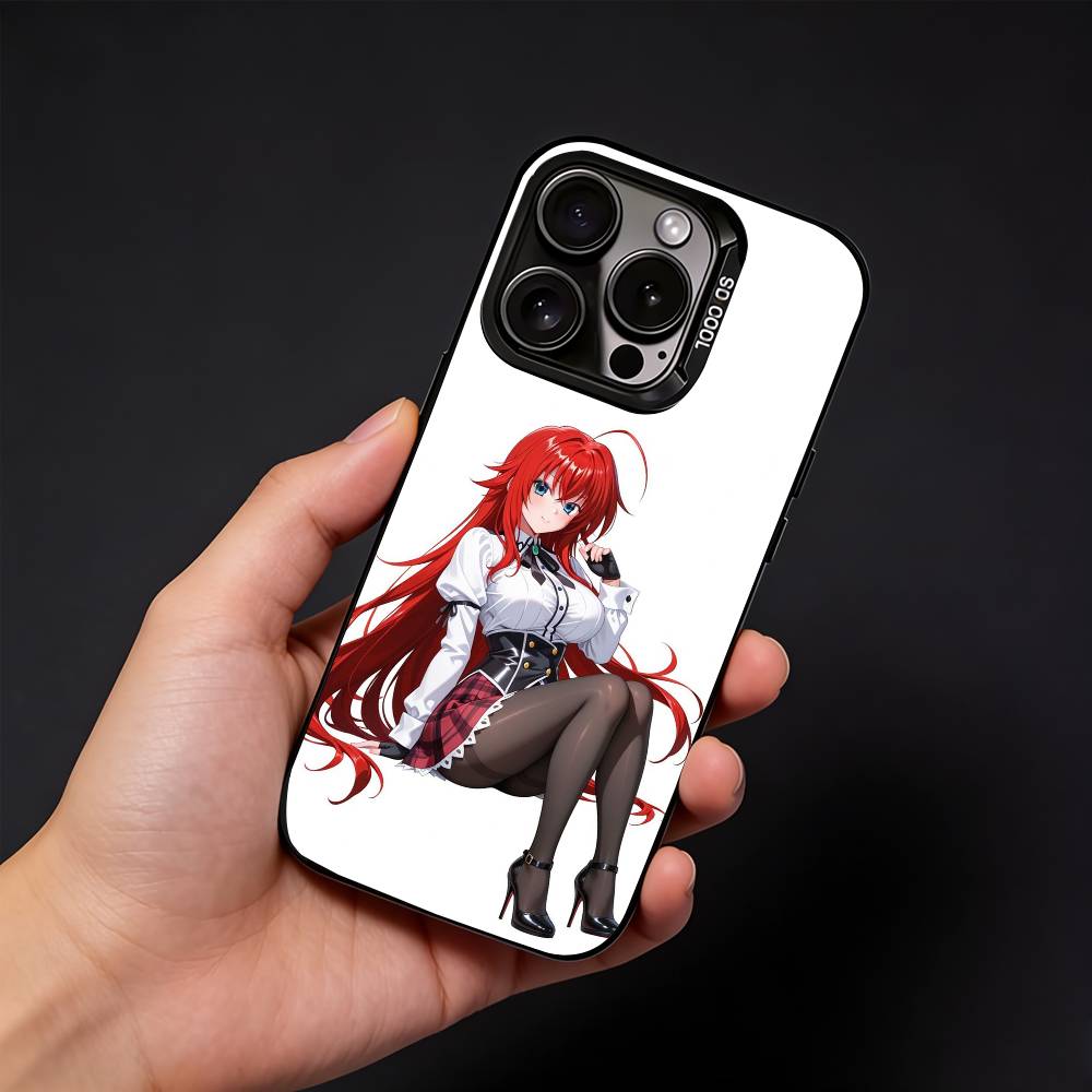 Чехол для телефона DXD Риас Г-Гремори для iPhone 17, 16, 15, 14, 13, 12 Pro Max Черный Конфетный Матовый Ударопрочный Чехол
