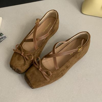 Модные балетки женские туфли для балета с бантом квадратный носок модные лоферы дизайнерские осенние 2025 новые повседневные удобные zapatos de mujer