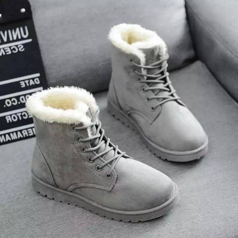Fashion Platform Fur Ankle Snow Boots Women Flats Suede Plush Warm Cotton Shoes Winter 2025 Trend Running Sport Lace Up Fad Botas Mujer