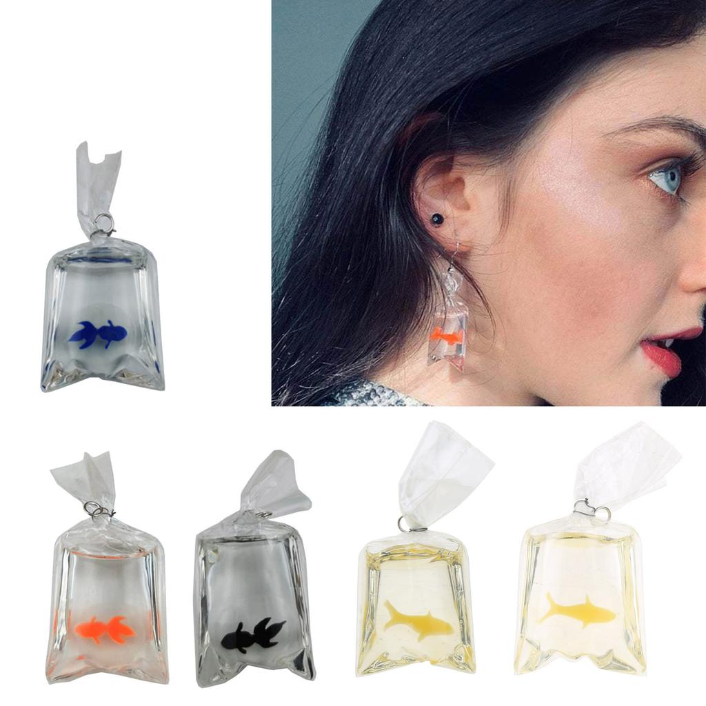Clear Resin Fish Bag Charm Eye Catching Decorative Goldfish Water Bag Pendant Goldfish In Water Bag Pattern Charm DIY