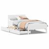 VidaXL Cadre de lit avec tête de lit blanc 90x200cm bois de pin massif, meuble de chambre à coucher, sommier, lit en bois, 3301759