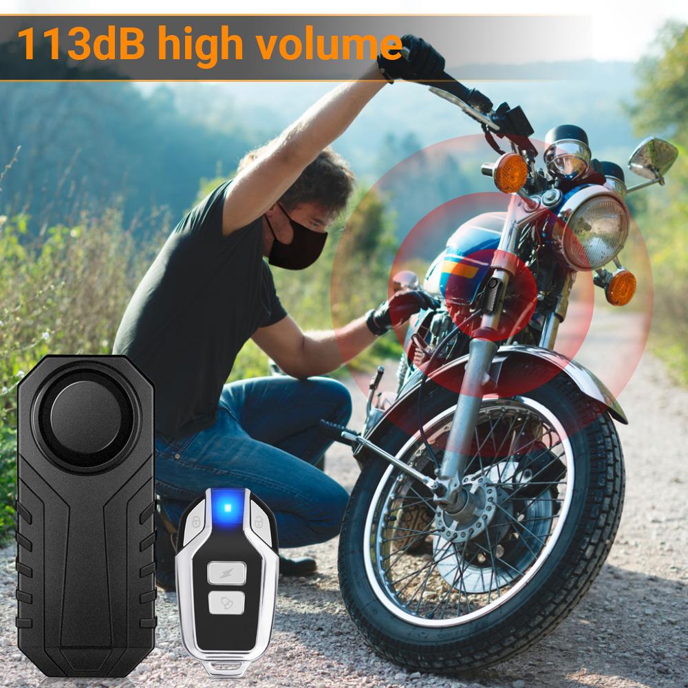 Ouspow Waterproof Motorcycle Alarm 113dB Remote Control Wireless Anti Lost Warning Alarm Sensor Bike Alarm Security Protection