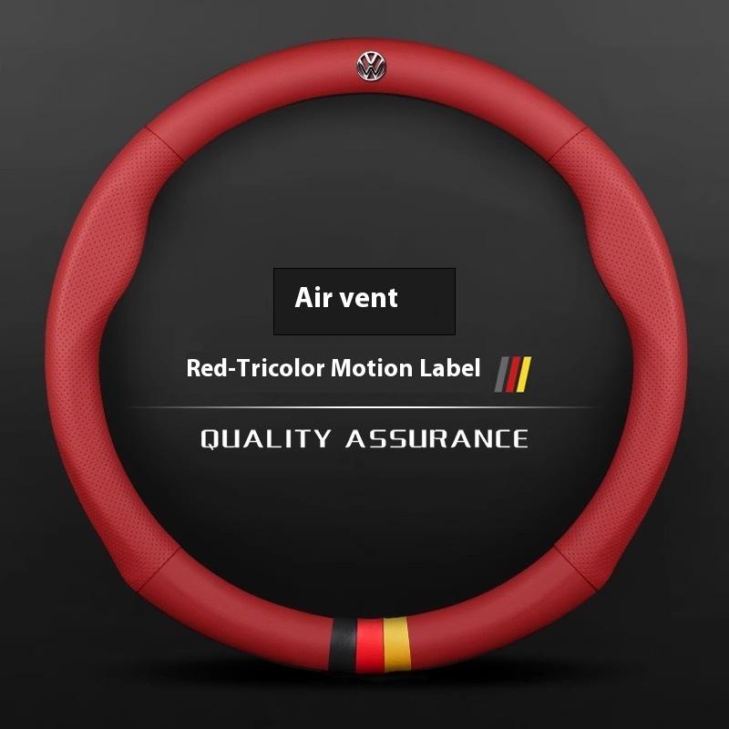 Car AntiSlip Leather Steering Wheel Cover For Volkswagen Magotan Passat Golf GTI Tiguan Touareg Polo Arteon Beetle T-ROC T-Cross