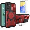 Protective Case - Booling - for Samsung Galaxy A15 4G-5G - Red - Shockproof - 360° Rotating Stand