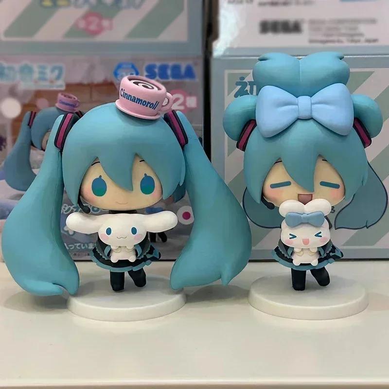 NEW Hatsune Miku Figure Cinnamoroll Figures Miku Kawaii Action Figurine Q-version Doll Model Pvc Desktop Decoration Toys Gifts