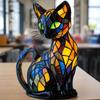 Cats Stained Resin Tabletop Retro Table Light New Night Light  Home Bedroom