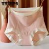 5pcs/lot Soft Cotton Women's Underwear Panties High Waist Briefs Solid Color Breathable Underpants Seamless Soft Lingerie Briefs