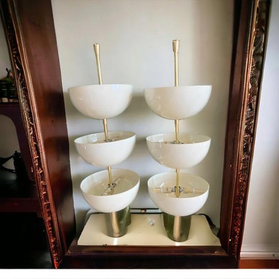 Pair of Bowl 3 White Mid Century Modern Vanity Lamp For Kitchen Dining Living Room Home Decor Christmas Unique Lighting Fixture Gift