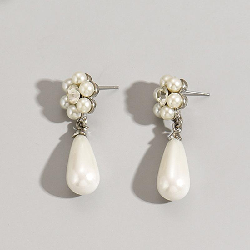 Винтажное элегантное ожерелье из жемчуга в американском стиле, инкрустированное цирконом, серьги с дизайном цветущей сливы, набор ожерелья