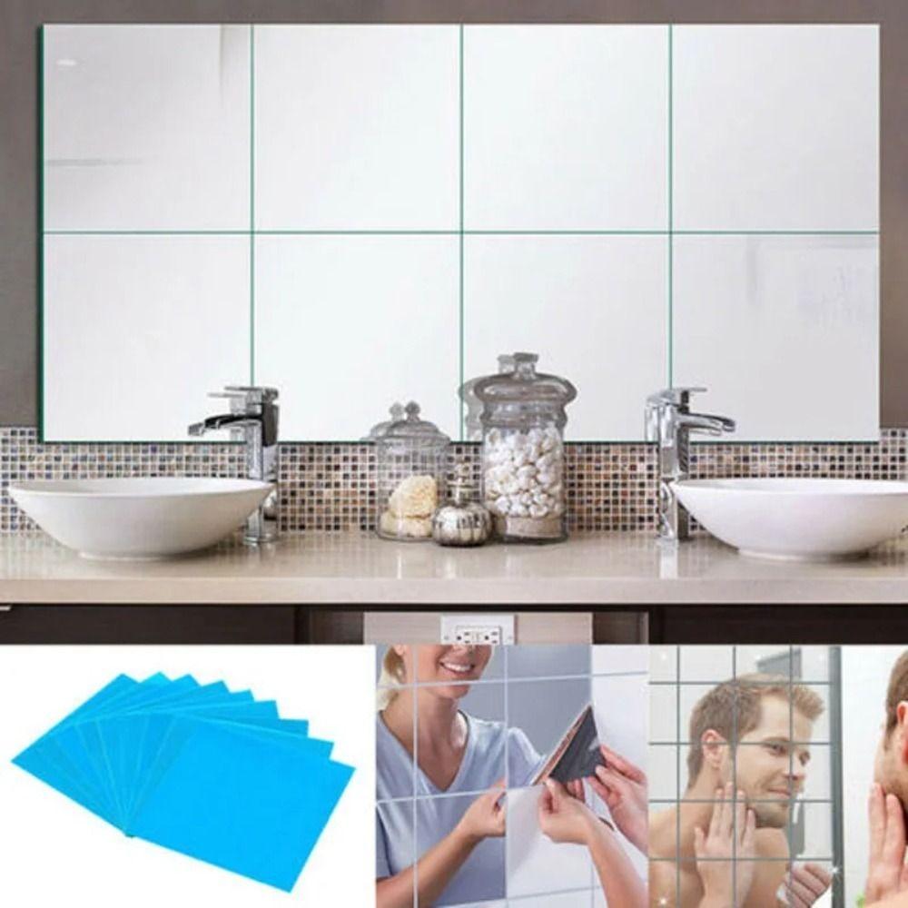 Non Glass PET Plastic Mirror Sheet Unbreakable Square Wall Mounted Mirror DIY Craft
