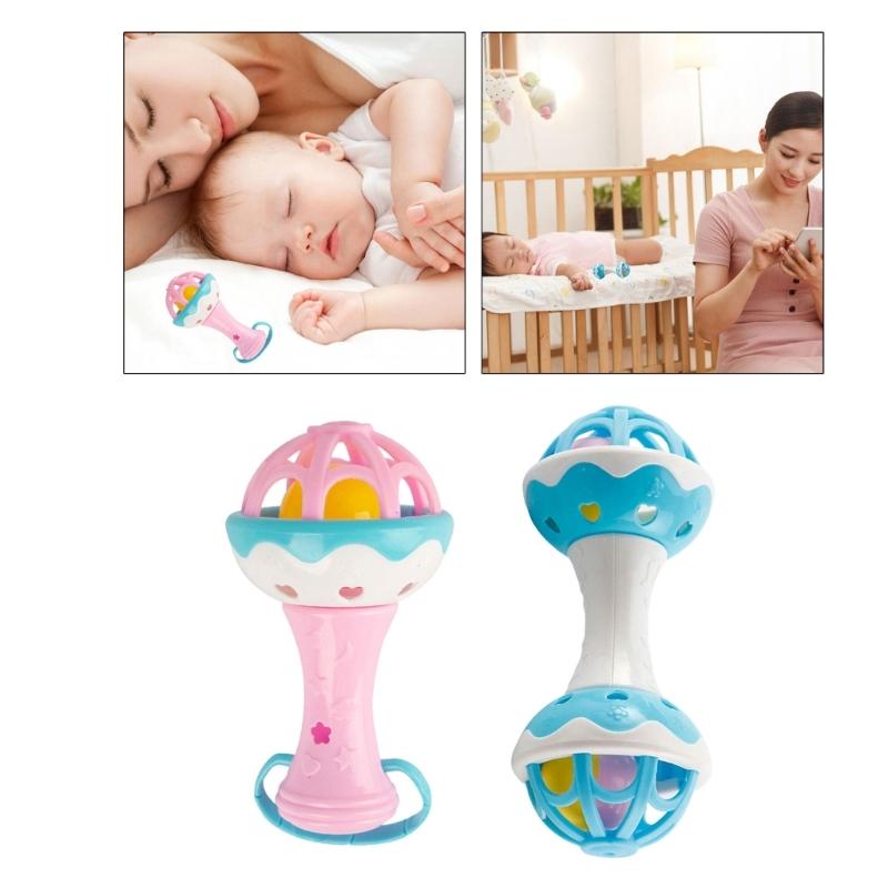 Baby Chew Toy With Textured Roller Ball And Gentle Rattle Sound For Hand Eye Coordination