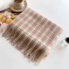 Ретро имитация кашемира клетчатый теплый шарф-шаль унисекс модный универсальный шарф с бахромой