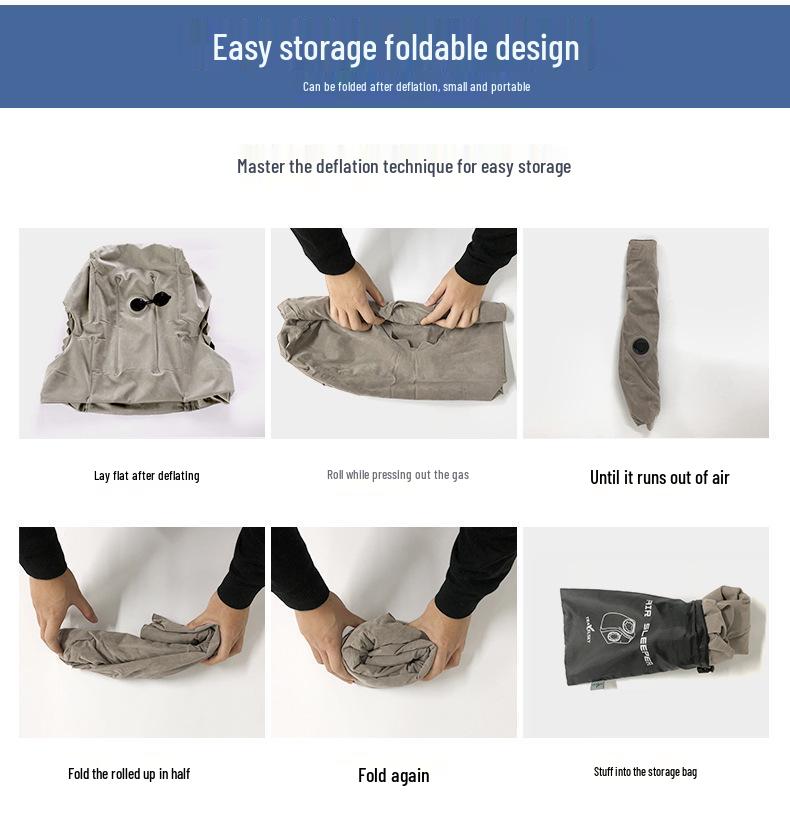 Портативная надувная подушка для шеи для путешествий, офиса и автомобилей - для дальних поездок, высокоскоростных поездов и сна