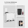 SONGMICS Recycling Bin, 3 x 18 L Triple Kitchen Bin, 3 Compartment Pedal Bin with Soft-Close Lids, Plastic Inner Buckets, and Handles, White