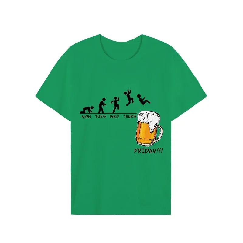 Мужские футболки Пн Вт Ср Чт Пятница Пивные мужские летние футболки Harajuku Streetwear Хип-хоп мужские футболки Мужские модные трендовые футболки
