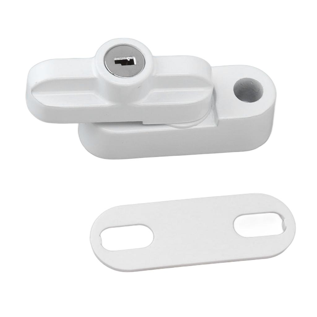 External Window Lock Catch Aluminum Alloy Anti Theft Flat Window Buckle Lock for Single Double Windows White
