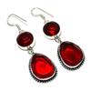 Mozambique Garnet Gemstone 925 Sterling Silver Gift Jewelry Earring 2.40"